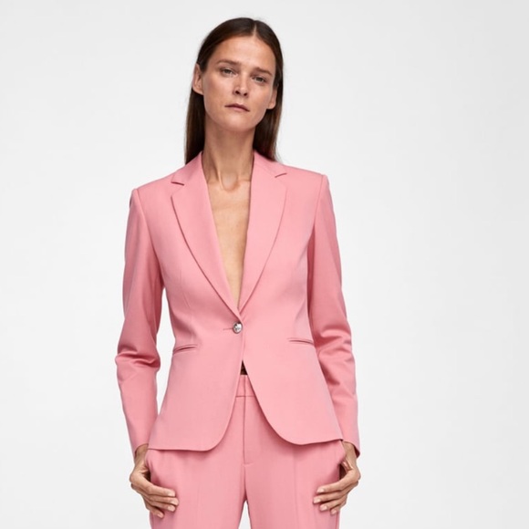 zara basic pink jacket